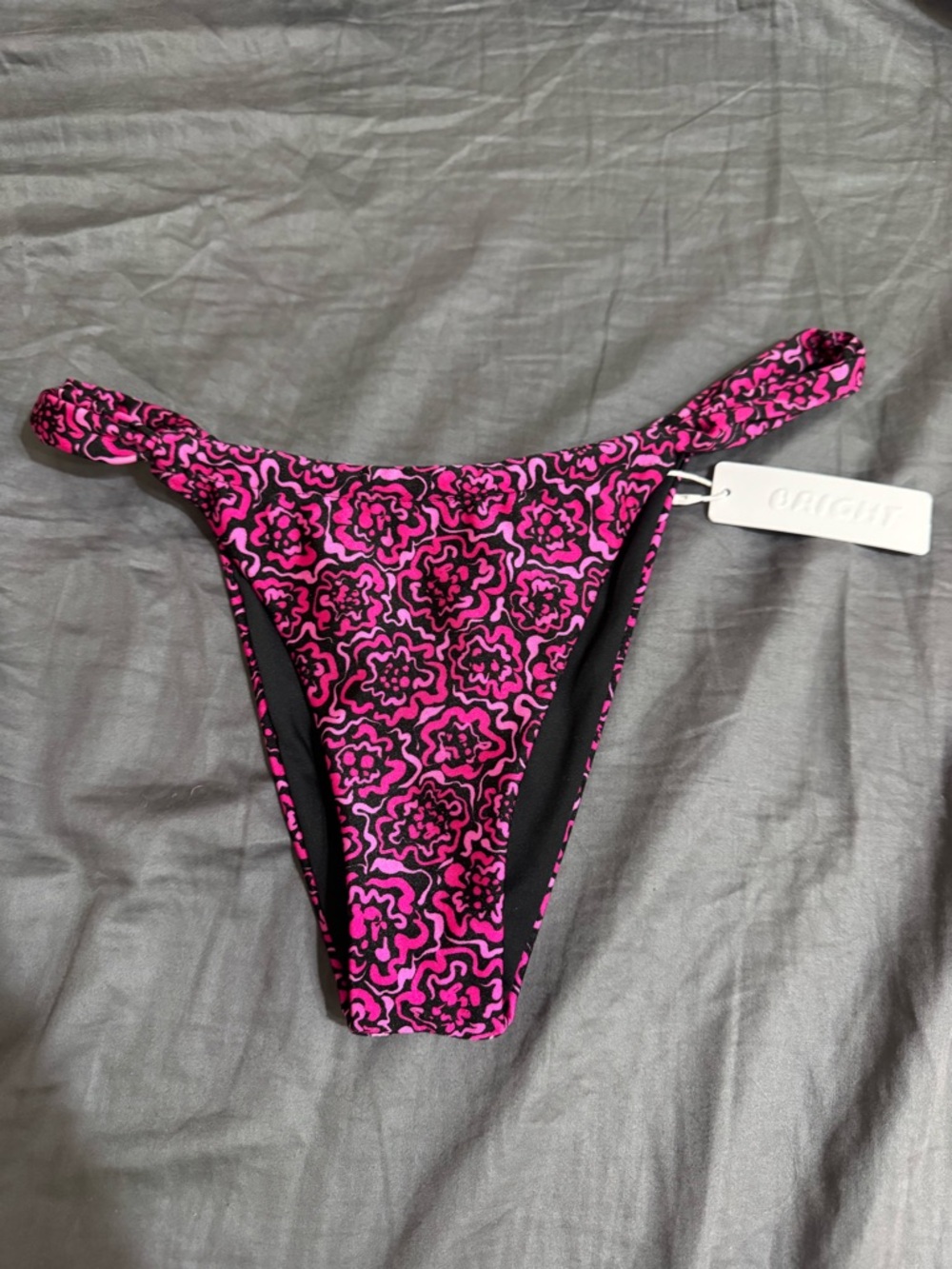 Bright Swimwear Women’s Pink Floral-Print Bikini Bottom